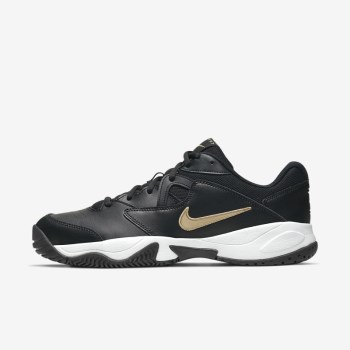 Nike Court Lite 2 - Férfi Teniszcipő - Fekete/Fehér/Metal Arany